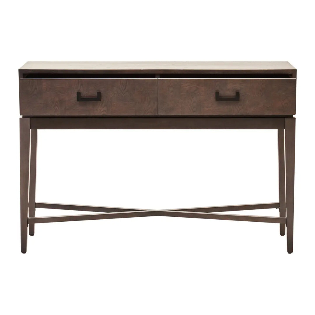 Dimaro Wooden Console Table With 2 Drawers In Antique Grey