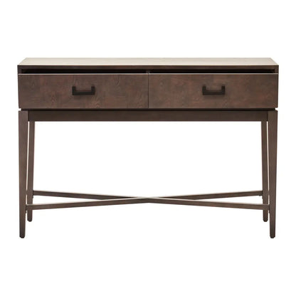 Dimaro Wooden Console Table With 2 Drawers In Antique Grey