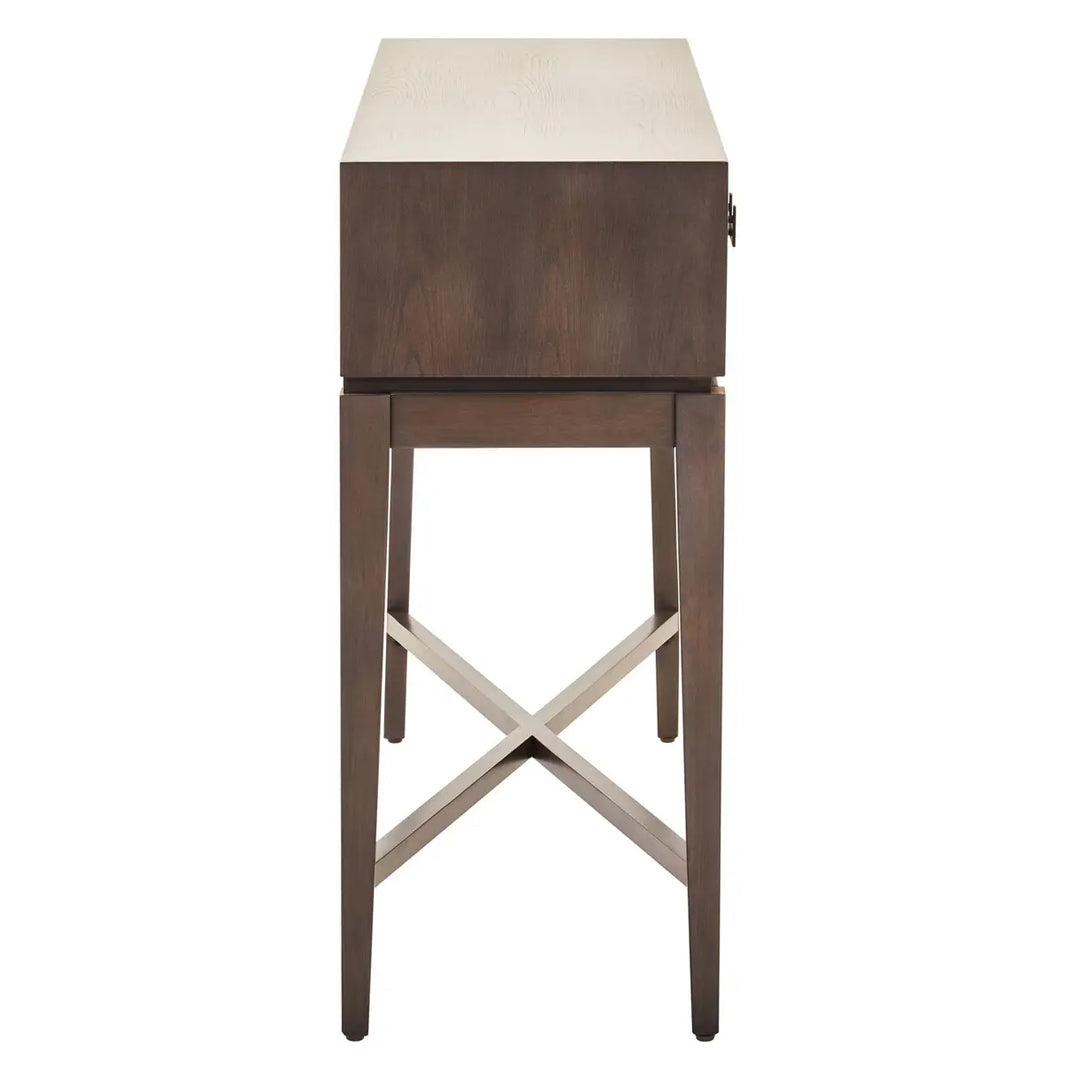 Dimaro Wooden Console Table With 2 Drawers In Antique Grey