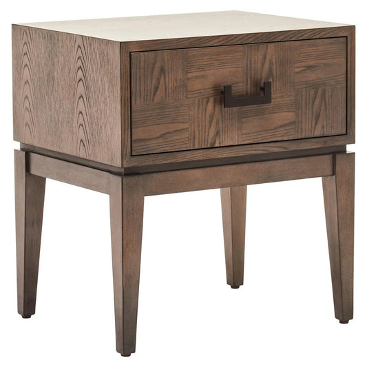 Dimaro Wooden Side Table With 1 Drawer In Antique Grey