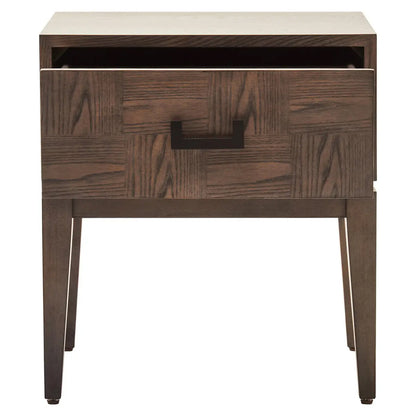 Dimaro Wooden Side Table With 1 Drawer In Antique Grey