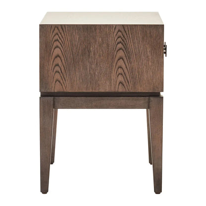 Dimaro Wooden Side Table With 1 Drawer In Antique Grey