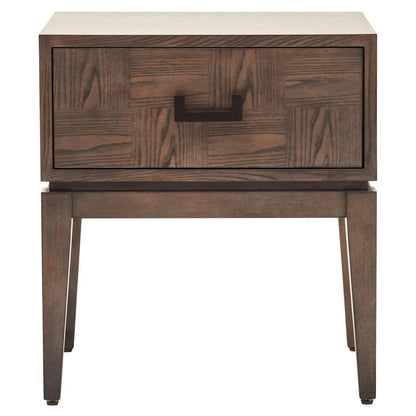 Dimaro Wooden Side Table With 1 Drawer In Antique Grey