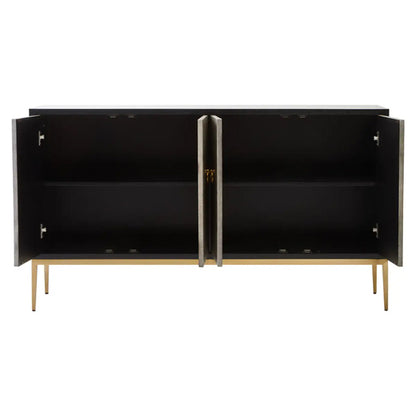 Deruta Wooden Sideboard With 4 Doors In Grey Shagreen
