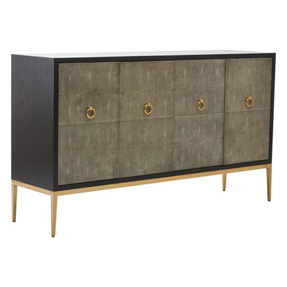 Deruta Wooden Sideboard With 4 Doors In Grey Shagreen