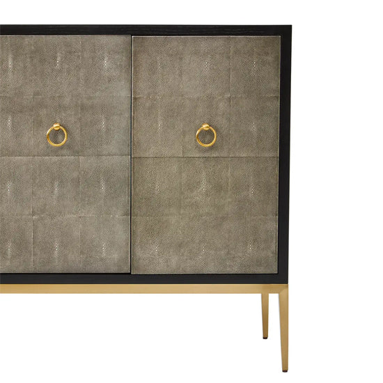 Deruta Wooden Sideboard With 4 Doors In Grey Shagreen