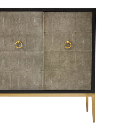 Deruta Wooden Sideboard With 4 Doors In Grey Shagreen