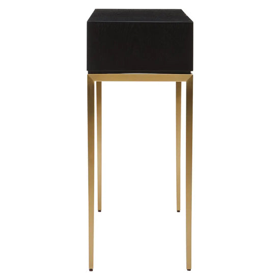 Deruta Wooden Console Table With 1 Drawer In Grey Shagreen