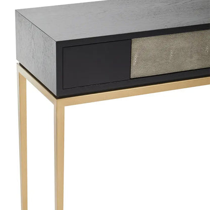 Deruta Wooden Console Table With 1 Drawer In Grey Shagreen