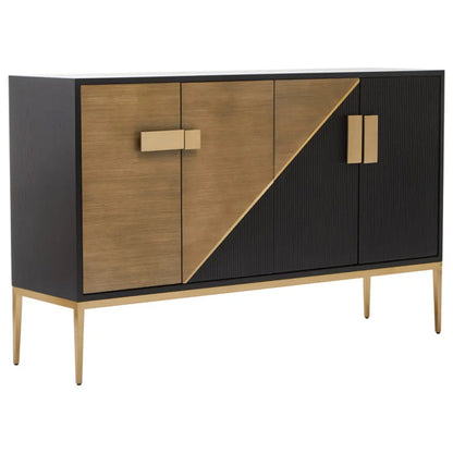 Davoli Wooden Sideboard With 4 Doors In Black