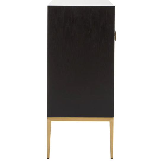Davoli Wooden Sideboard With 4 Doors In Black