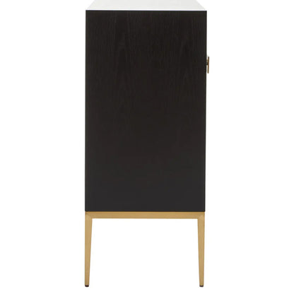 Davoli Wooden Sideboard With 4 Doors In Black