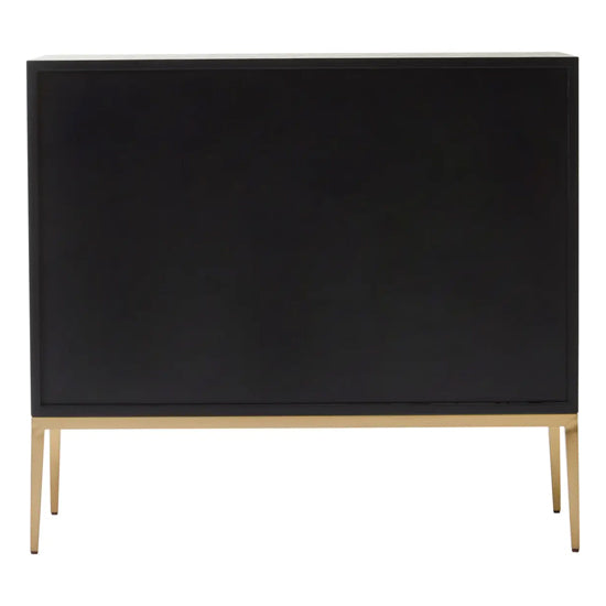 Davoli Wooden Sideboard With 2 Doors In Black