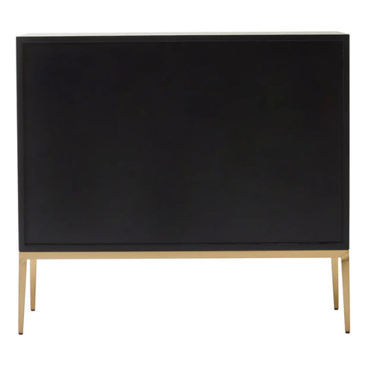 Davoli Wooden Sideboard With 2 Doors In Black