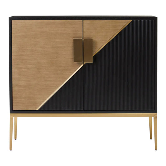 Davoli Wooden Sideboard With 2 Doors In Black