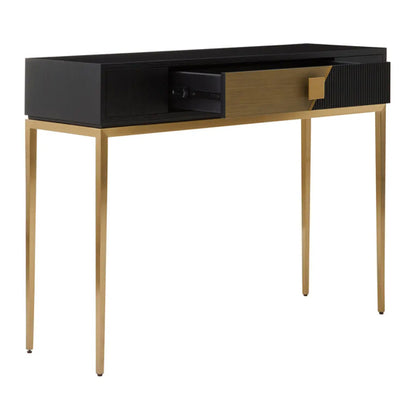 Davoli Wooden Console Table With 1 Door In Black