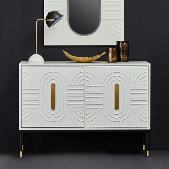 Danta Wooden Sideboard With 2 Doors In Off White