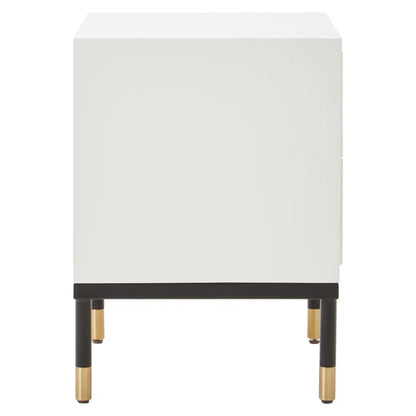 Danta Wooden Bedside Cabinet With 2 Drawers In Off White