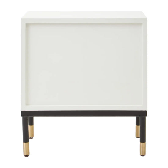 Danta Wooden Bedside Cabinet With 2 Drawers In Off White