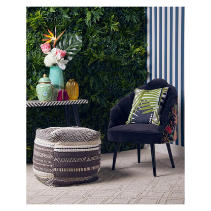 Cefena Cotton Fabric Peacock Accent Chair In Multicoloured