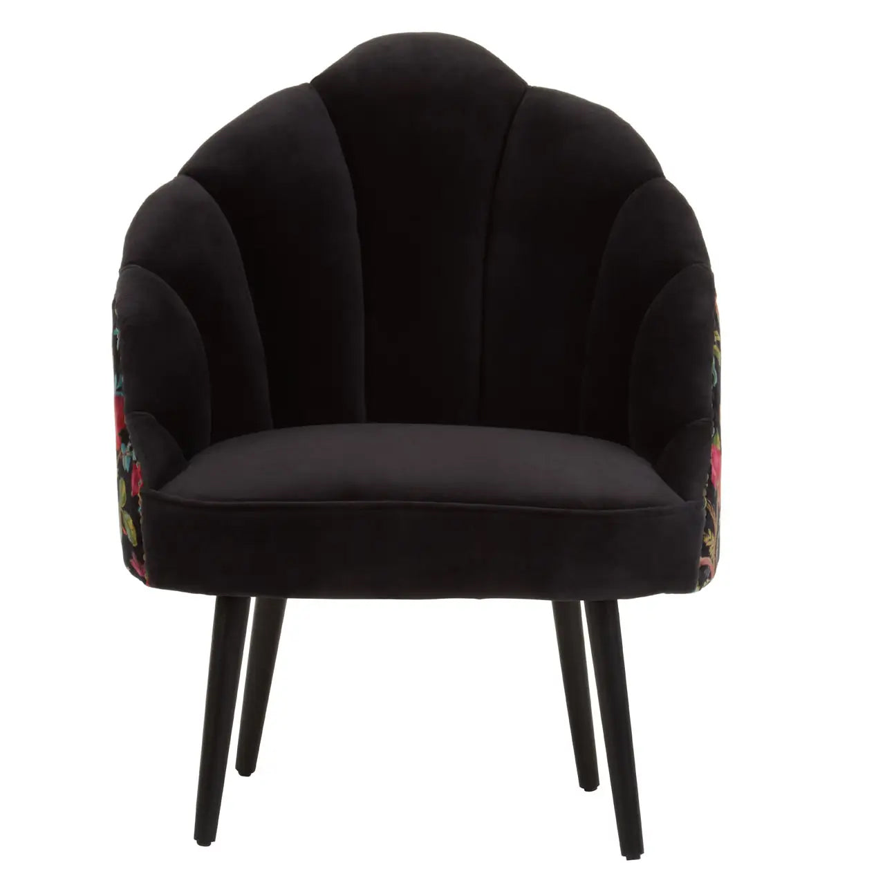 Cefena Cotton Fabric Peacock Accent Chair In Multicoloured