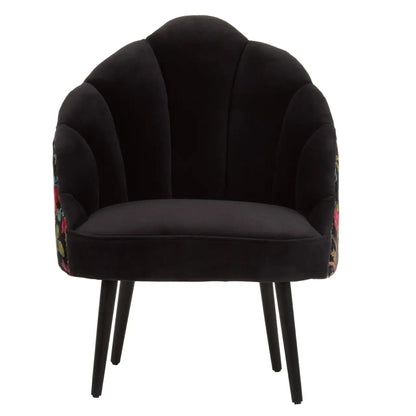 Cefena Cotton Fabric Peacock Accent Chair In Multicoloured