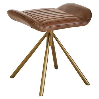 Buffalo Genuine Leather Footstool In Brown