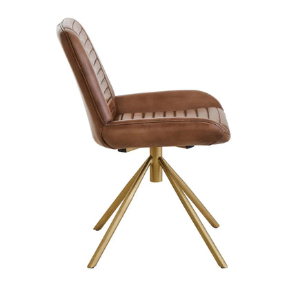Buffalo Genuine Leather Accent Chair In Brown