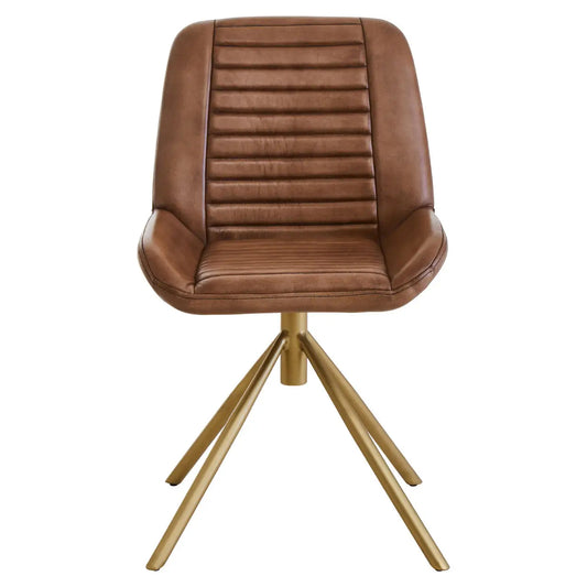 Buffalo Genuine Leather Accent Chair In Brown