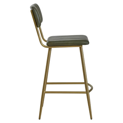 Buffalo Genuine Leather Bar Chair In Green