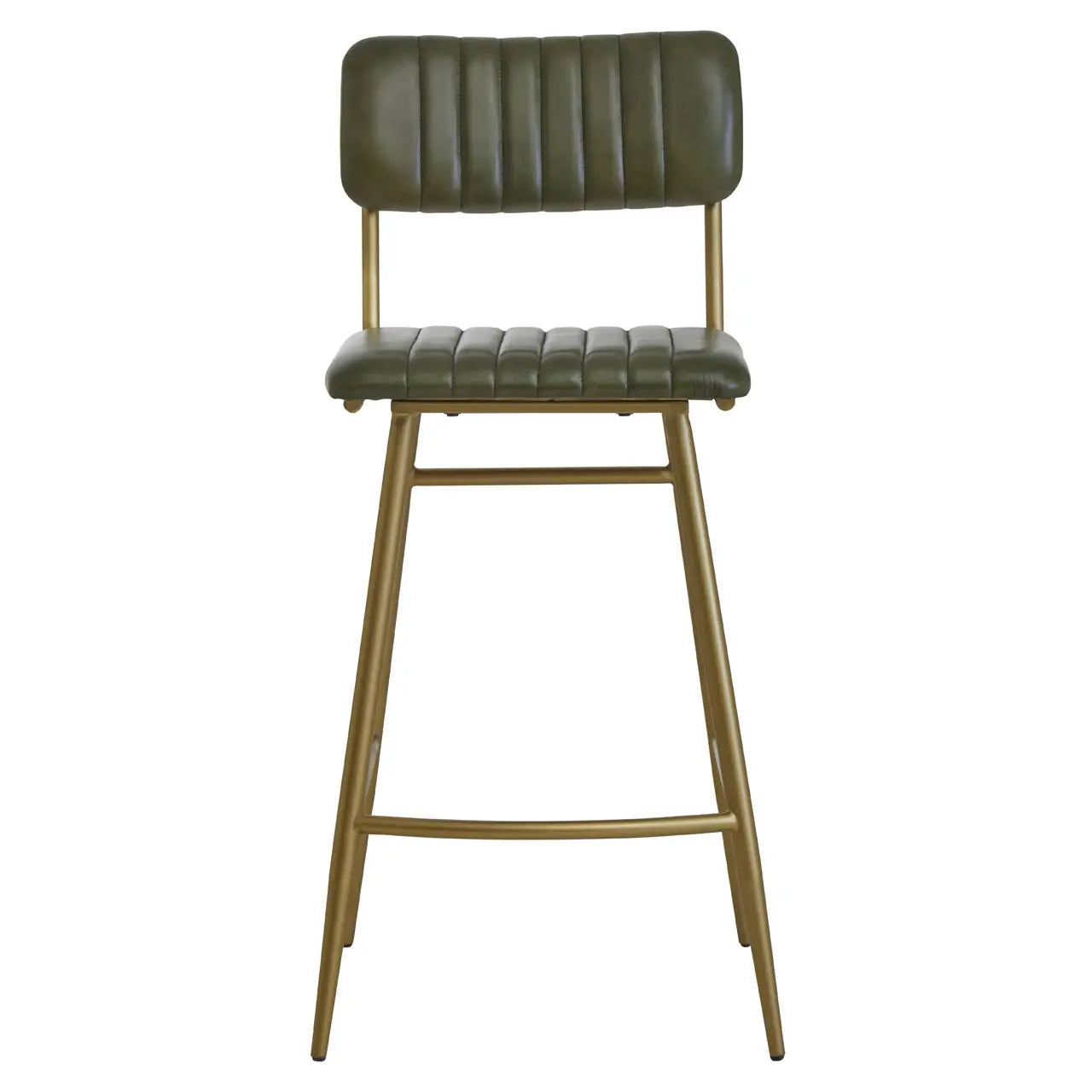 Buffalo Genuine Leather Bar Chair In Green