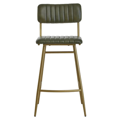 Buffalo Genuine Leather Bar Chair In Green