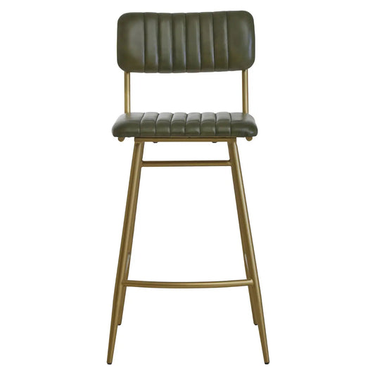 Buffalo Genuine Leather Bar Chair In Green