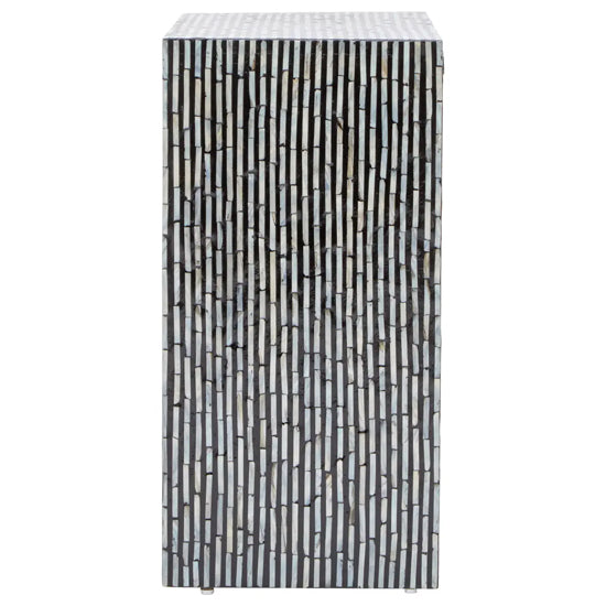 Obra Mother Of Pearl Wooden Sideboard In Black And White