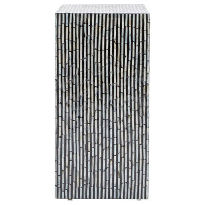 Obra Mother Of Pearl Wooden Sideboard In Black And White