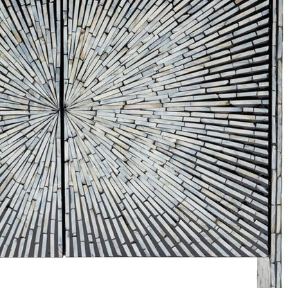 Obra Mother Of Pearl Wooden Sideboard In Black And White
