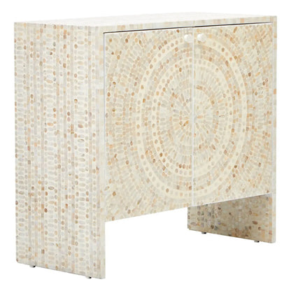 Obra Mother Of Pearl Wooden Sideboard In Luxe White