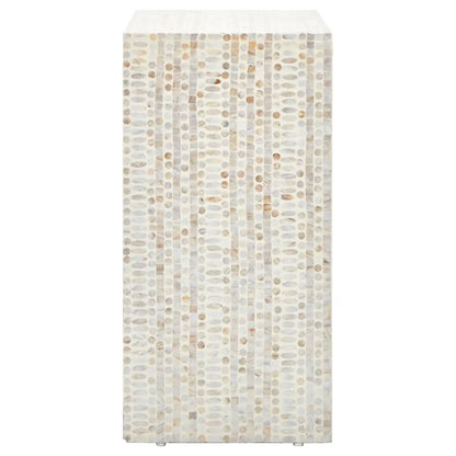 Obra Mother Of Pearl Wooden Sideboard In Luxe White