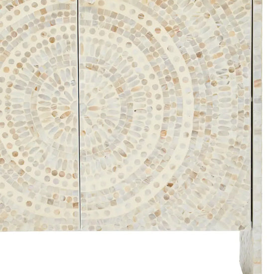 Obra Mother Of Pearl Wooden Sideboard In Luxe White
