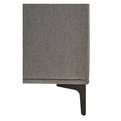 Toulon Fabric Left Chaise 3 Seater Sofa In Grey With Black Metal Legs