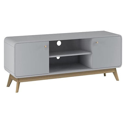 Cassie Wooden TV Stand With 2 Doors In Grey