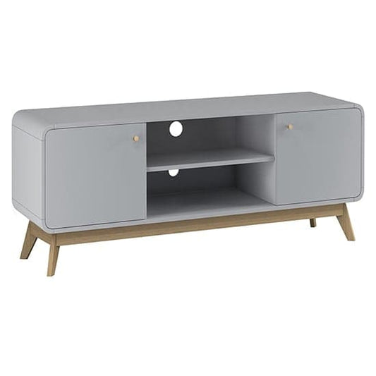 Cassie Wooden TV Stand With 2 Doors In Grey
