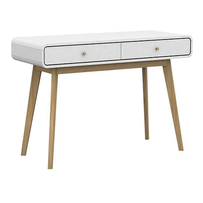 Cassie Wooden Computer Desk With 2 Drawers In White