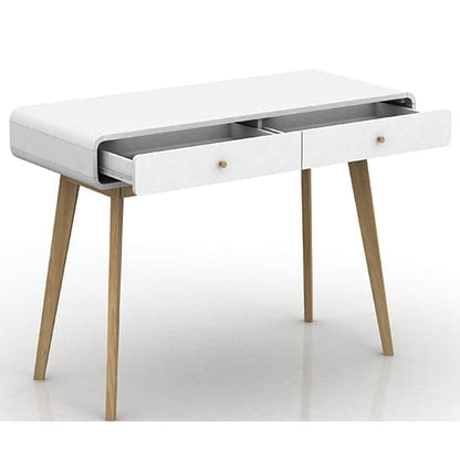 Cassie Wooden Computer Desk With 2 Drawers In White