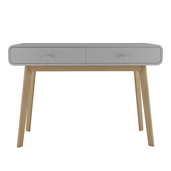 Cassie Wooden Computer Desk With 2 Drawers In Grey