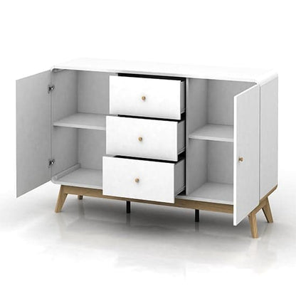 Cassie Wooden Sideboard With 2 Doors And 3 Drawers In White