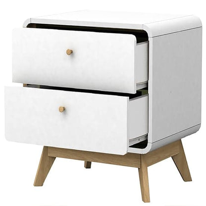 Cassie Wooden Bedside Cabinet With 2 Drawers In White
