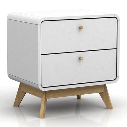 Cassie Wooden Bedside Cabinet With 2 Drawers In White
