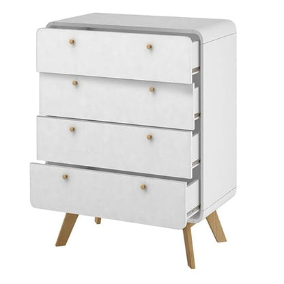 Cassie Wooden Chest Of 4 Drawers In White