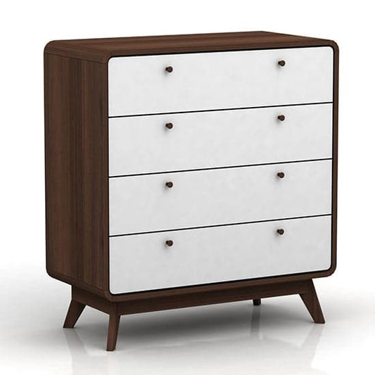Cassie Wooden Chest Of 4 Drawers In Walnut And White